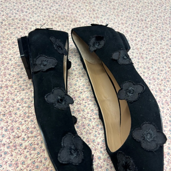 Anthropologie Black Floral Flats - Picture 4 of 7